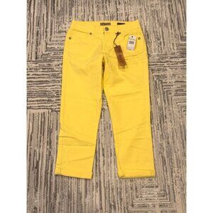 New Nine West women's size 4 (27") yellow Vintage Boho Capri Mid-Rise Jeans $60